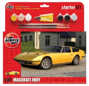 Maserati Indy 1:32 z klejem, farbami i pędzlem, Airfix 55309