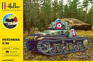 Czołg lekki Hotchkiss H-35 1:35 z klejem, farbami i pędzlem, Heller 57132, NA ZAMÓWIENIE