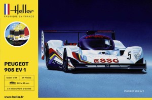 Peugeot 905 EV 1 BIS 1:24 z klejem, farbami i pędzlem, Heller 56718, NA ZAMÓWIENIE