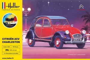 Citroen 2CV Charlestone 1:24 z klejem, farbami i pędzlem, Heller 56766, NA ZAMÓWIENIE