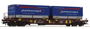 Wagon platforma T3 Sdgmns 33 z naczepami Paneuropa H0-1:87 AAE ep. VI, Roco 76226