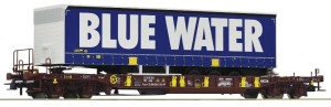 Wagon platforma T3 Sdgmns 33 z naczepą Blue Water H0-1:87 AAE ep. VI, Roco 76229, NA ZAMÓWIENIE