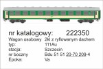 Wagon osobowy 2. kl. 111Au Szczecin ryflowany dach H0-1:87 PKP ep. Va, Robo 222350, NA ZAMÓWIENIE