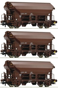 Zestaw 3 wagonów samowyładowczych Tds H0-1:87 ÖBB ep. V, Roco 76180, NA ZAMÓWIENIE