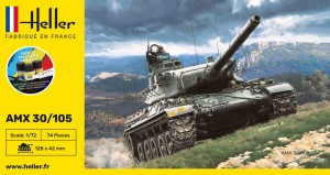 Czołg AMX-30/105 1:72 z klejem, farbami i pędzlem, Heller 56899