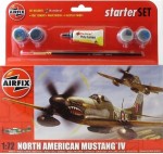 North American P-51 Mustang Mk. IV 1:72 z klejem, farbami i pędzlem, Airfix 55107