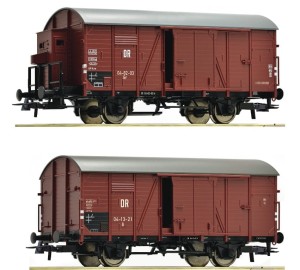 Zestaw 2 wagonów towarowych Gr H0-1:87 DR ep. III, Roco 76012