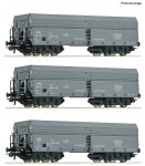 3 wagony samowyładowcze Fals H0-1:87 PKP ep. V, Roco 76008