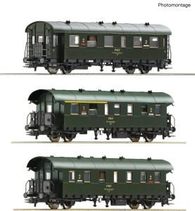 Zestaw 3 wagonów osobowych ex "Donnerbüchse" H0-1:87 PKP ep. IV, Roco 74019, NA ZAMÓWIENIE