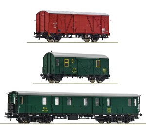 Zestaw 3 wagonów pociągu budowlanego H0-1:87 CSD ep. IV-V, Roco 76019, NA ZAMÓWIENIE