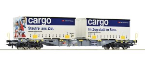 Wagon platforma typu Sgnss z kontenerami Cargo H0-1:87 SBB ep. VI, Roco 77341
