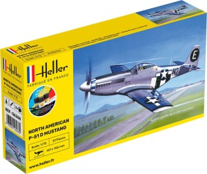 Myśliwiec North American Mustang P-51 w 1:72 z klejem, farbami i pędzlem, Heller 56268