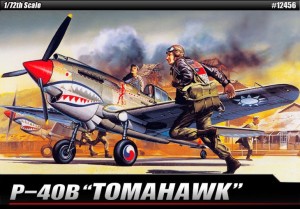 Myśliwiec P-40B Tomahawk skala 1:72, Academy 12456