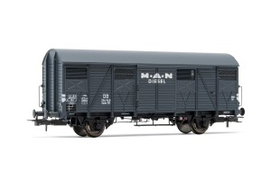 Wagon kryty firmy MAN typu Gmhs w H0-1:87 DB ep. III, Rivarossi HRS6479, NA ZAMÓWIENIE