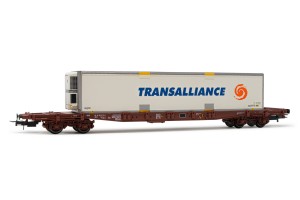 Wagon platforma Sgss z kontenerem izotermicznym "Transalliance" w H0-1:87 SNCF ep. V, Jouef HJ6214, NA ZAMÓWIENIE