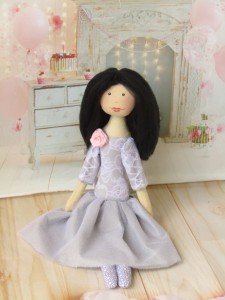 Lalka szmaciana ręcznie szyta, 42 cm
