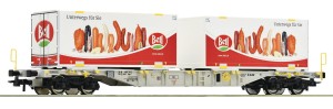 Wagon platforma typu Sgns z kontenerami firmy Bell H0-1:87 AAE ep. V-VI, Roco 76948