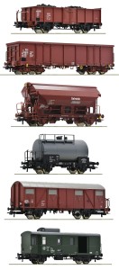 Zestaw 6 wagonów towarowych H0-1:87 DR ep.IV, Roco 76030, NA ZAMÓWIENIE
