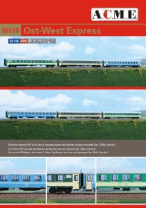 Zestaw 3 wagonów osobowych "Ost-West Express" H0-1:87 PKP ep. V, ACME 55135