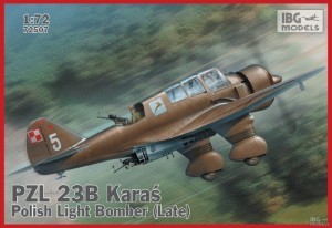 Polski lekki bombowiec PZL 23B Karaś, wersja późna 1:72, IBG 72507