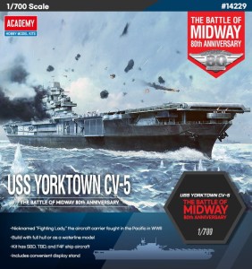 Lotniskowiec USS Yorktown CV-5 w 1:700 The Battle of Middway 80th Anniversary, Academy 14229, NA ZAMÓWIENIE