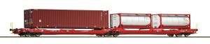 Wagon intermodalny Sdggmrs 738/T3000e z kontenerami H0-1:87 DB AG ep. VI, Roco 77400, PROMOCJA!!!