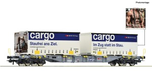 Wagon platforma typu Sgnss z kontenerami SBB Cargo H0-1:87 SBB ep. VI, Roco 6600028