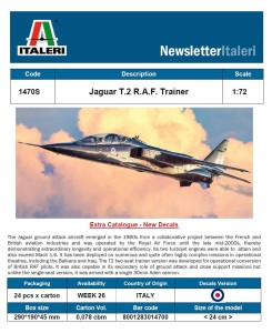 Jaguar T.2 R.A.F. Trainer 1:72, Italeri 1470, NA ZAMÓWIENIE
