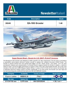 Myśliwiec EA-18G Growler 1:48, Italeri 2824, NA ZAMÓWIENIE