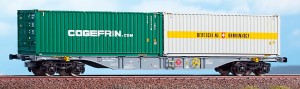 Wagon platforma Sgnss 60* z 2 kontenerami 30* H0-1:87 Ermewa Intermodal ep. V-VI, ACME 40406