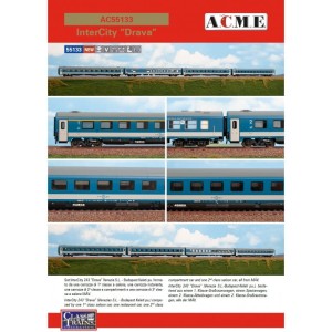 Zestaw 4 wagonów osobowych MAV Intercity 243 Drava ep. V H0-1:87, ACME 55133, NA ZAMÓWIENIE