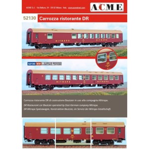 Wagon 4-osiowy restauracyjny typ Bauart Bautzen "MITROPA" DR, ep. IV-V H0-1:87, ACME 52130