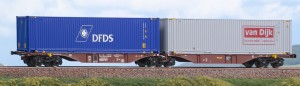 Wagon platforma Sggmrss 90 H0-1:87 Touax (DFDS i Van Dijk) ep. VI, ACME 40387, NA ZAMÓWIENIE