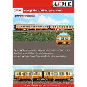 Zestaw 2 wagonów 4-osiowych osobowych Stadt Express DR ep. IV w H0-1:87, ACME 55300, NA ZAMÓWIENIE