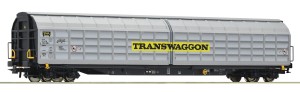 Wagon z przesuwnymi ścianami Habbiins H0-1:87 Transwaggon ep. VI, Roco 76738