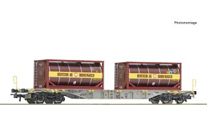 Wagon platforma typu Sgnss z kontenerami Bertschi H0-1:87 AAE ep. VI, Roco 77346, NA ZAMÓWIENIE