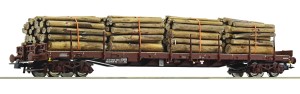 Wagon platforma Rs z ładunkiem drewna H0-1:87 OBB/RCW ep. VI, Roco 77685