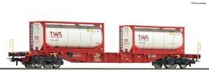 Wagon platforma typu Sgnss z kontenerami TWS H0-1:87 OBB/RCW ep. VI, Roco 6600077