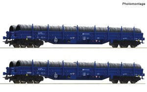 Zestaw 2 platformy Res z ładunkiem kabli H0-1:87 PKP Cargo ep. VI, Roco 6600099