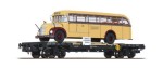 Wagon towarowy 4-osiowa platforma z autobusem firmy „Gräf & Stift“ w H0-1:87 OBB ep. IV, Liliput 235784