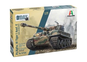 Niemiecki czołg Pz. Kpfw. VI Tiger I Ausf. E late production (seria D-DAY) skala 1:35, Italeri 6754
