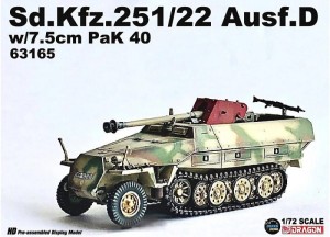 Niemiecki wóz opancerzony Sd.Kfz.251/22 Ausf.D w/7.5cm PaK 40 (zlozony model) w 1:72, Dragon 63165, NA ZAMÓWIENIE