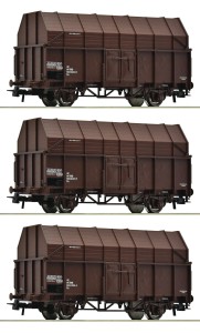Zestaw 3 wagonow do transportu trocin H0-1:87 OBB ep. IV, Roco 6600056, NA ZAMÓWIENIE
