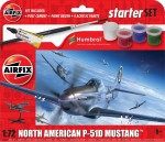 Samolot North American P-51 D Mustang 1:72 z klejem, farbami i pędzlem, Airfix 55013