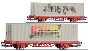 Wagon platforma Lgs z kontenerem Mein Zoo w TT-1:120 DB AG ep. VI, Tillig 17483 START, NA ZAMÓWIENIE