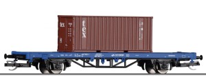 Wagon platforma Lgs z kontenerem  w TT-1:120 PKP Cargo ep. VI, Tillig 17481 START