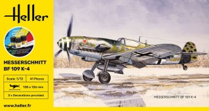 Samolot Messerschmitt Bf 109 K-4 1:72 z klejem, farbami i pędzlem, Heller 56229