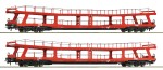 Zestaw 2 wagonów platform typu DDm do transportu aut H0-1:87 OBB ep. VI, Roco 6600105, NA ZAMÓWIENIE