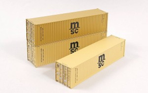 Zestaw 3 kontenera MSC (one of them in old livery) 40-stopowe H0-1:87, ACME 95053, NA ZAMÓWIENIE