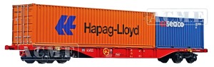 Wagon platforma Sgnss 60* z kontenerami 20* i 40* Seaco i Hapag-Lloyd H0-1:87 Rail Cargo Austria ep. V-VI, ACME 40413